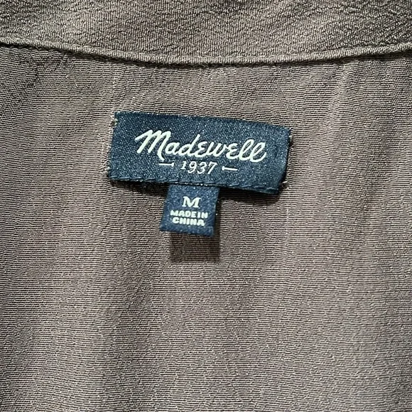 Madewell Jumpsuit Pull On Long Sleeve Button Down Viscous Brown M Casual